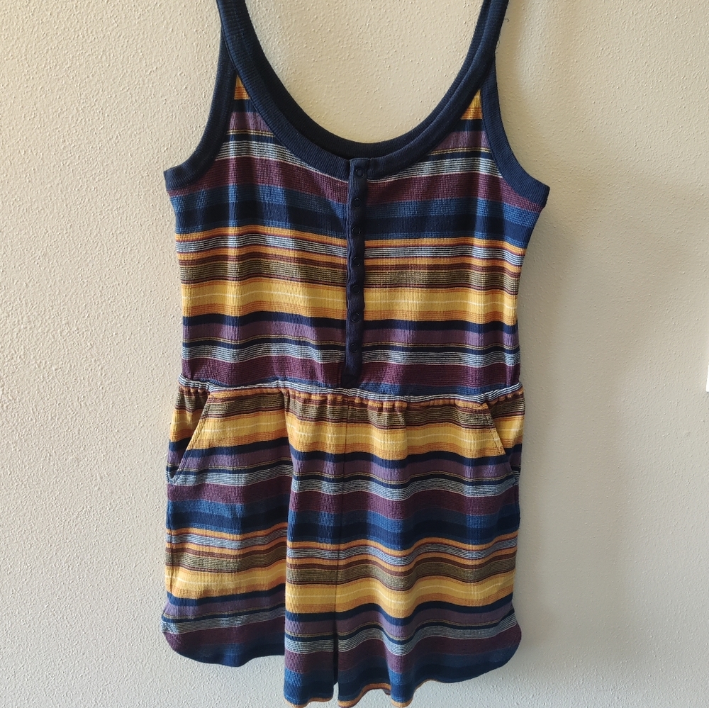 RVCA Retro Striped Beach/Surf Romper Size Large